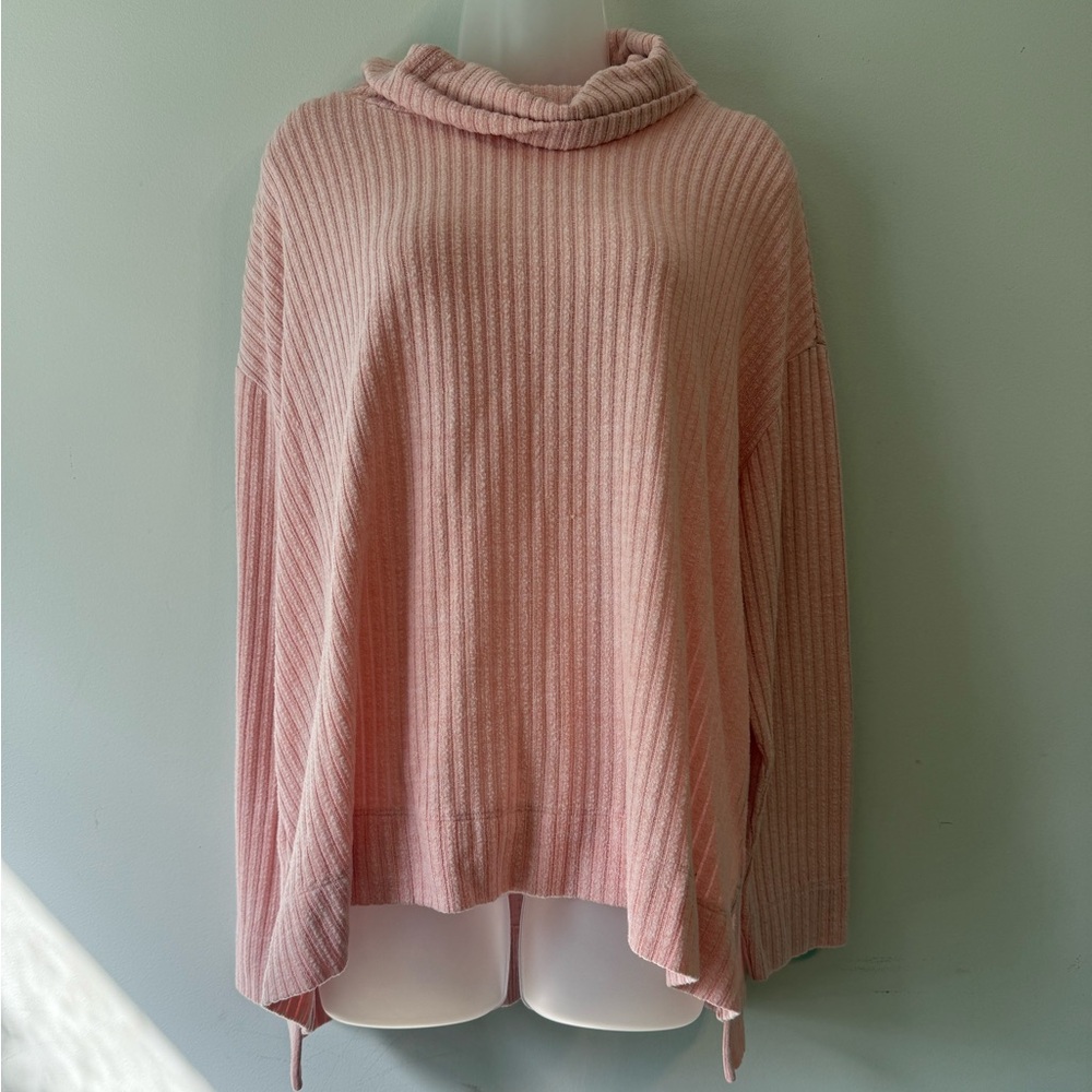 Anthropologie Soft Pink Cowl Neck Sweater